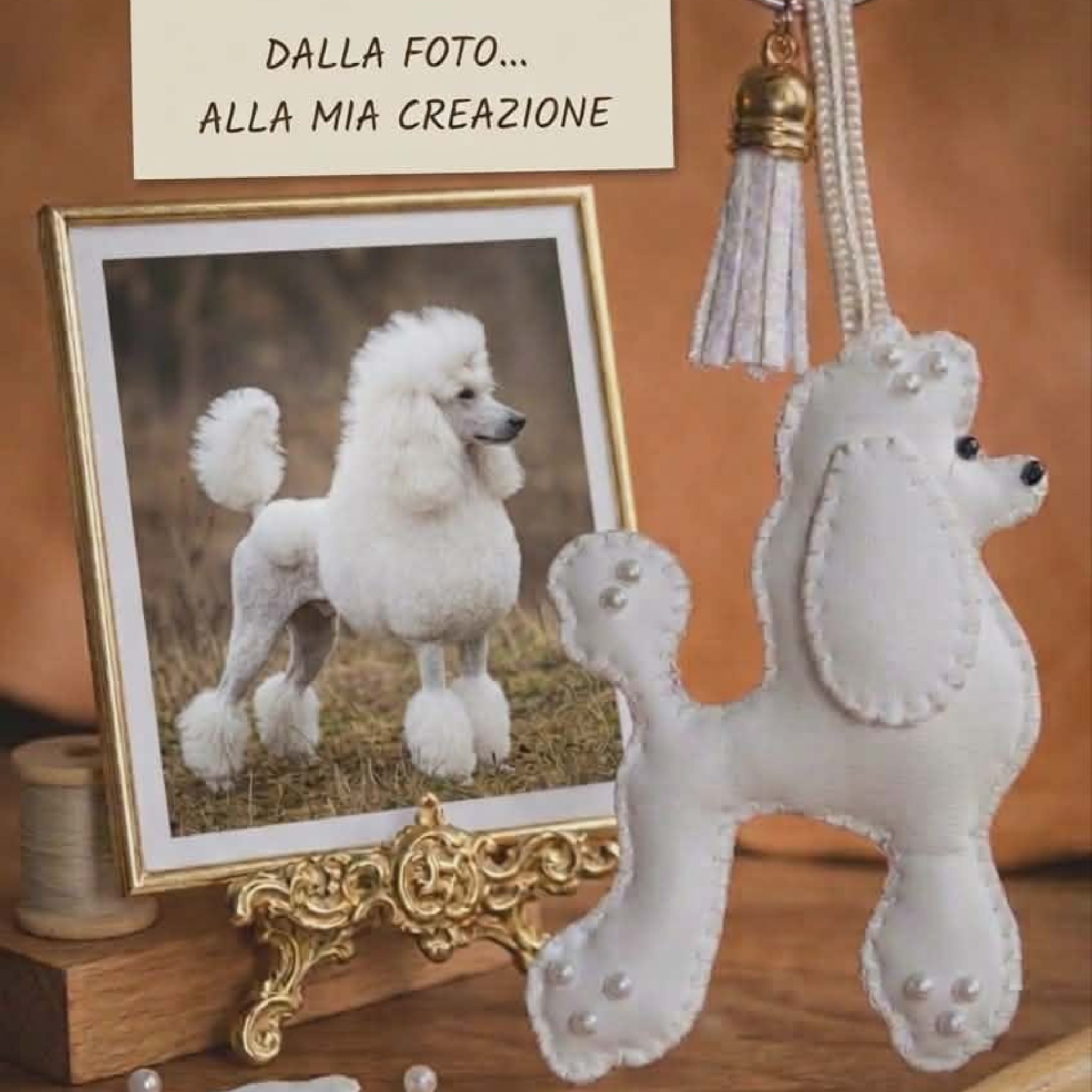 Portachiavi Cane Personalizzato in Eco Pelle Fatto a Mano